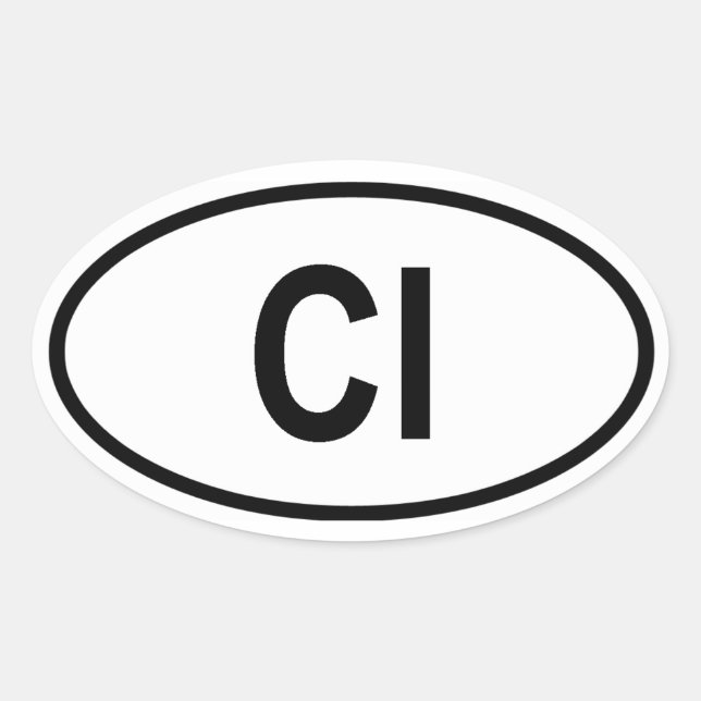Adesivo Oval Costa do Marfim "CI" (Frente)