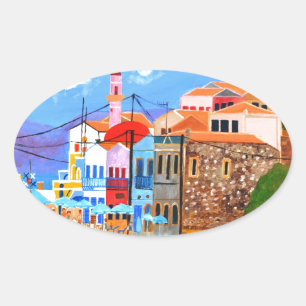 Adesivo Oval Costa grega