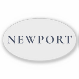 Adesivo Oval Costeira Elegante de Newport Rhode Island