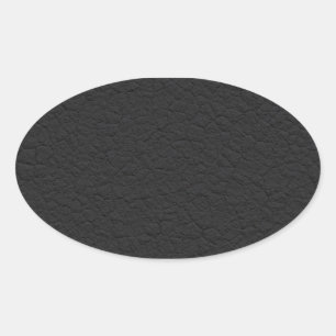 Adesivo Oval Couro preto Textured