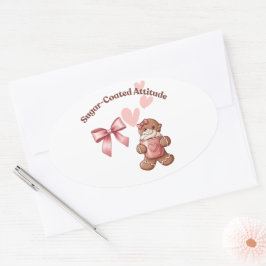 Adesivo Oval Cozy Christmas Gingerbread Coquette – Swee