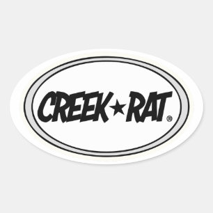 Adesivo Oval Creekrat Cartoon Studios Creek Rat Logo Decal