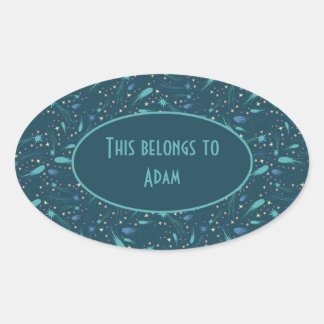 Adesivo Oval Crianças atirando em Star Comet Starlight