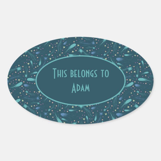 Adesivo Oval Crianças atirando em Star Comet Starlight (Frente)