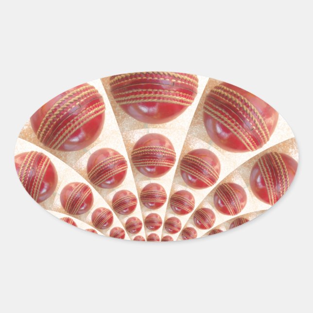 Adesivo Oval Cricket Balls: Array ritmado (Frente)