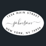 Adesivo Oval Crie o seu próprio endereço de retorno<br><div class="desc">Crie o seu próprio endereço de retorno</div>