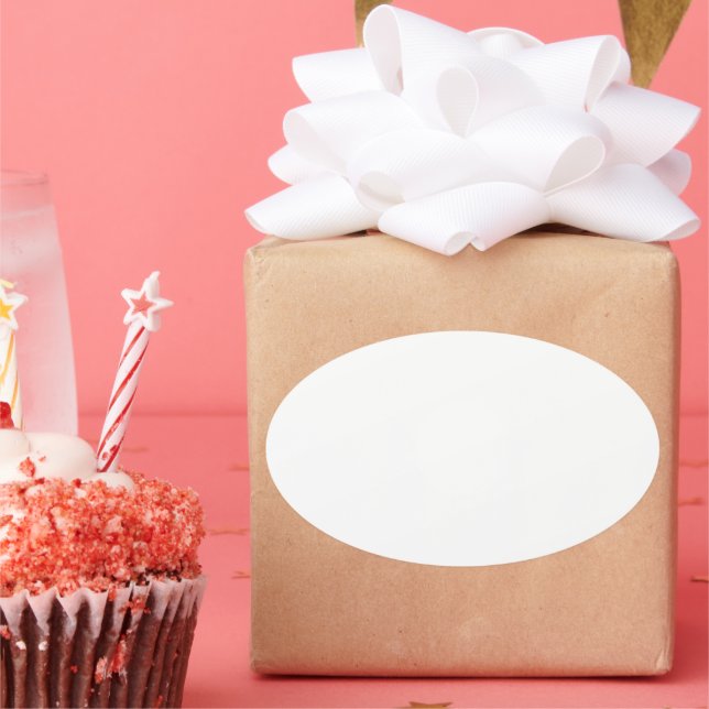 Adesivo Oval Crie seu próprio branco personalizável (Festa)