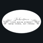 Adesivo Oval Crie seu próprio endereço de devolução<br><div class="desc">Crie seu próprio adesivo Oval de Endereço de Devolução</div>