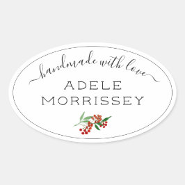 Adesivo Oval Crie Sua Própria Floral De Aquarela Feita Com Amor