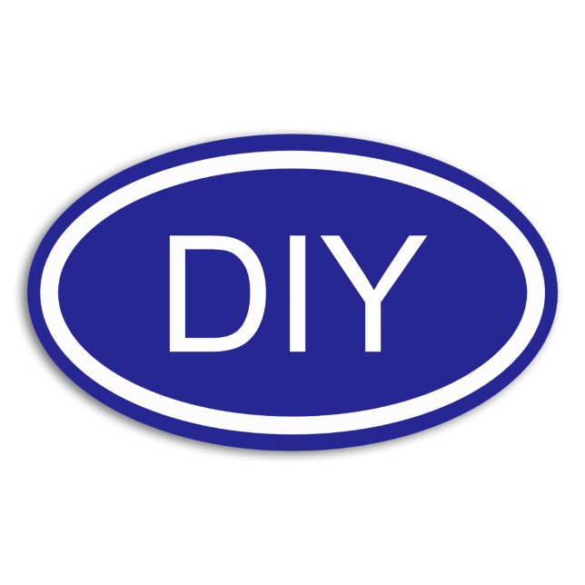 Adesivo Oval Crie um estilo Euro Azul (Create a Blue Euro Style Oval Sticker)