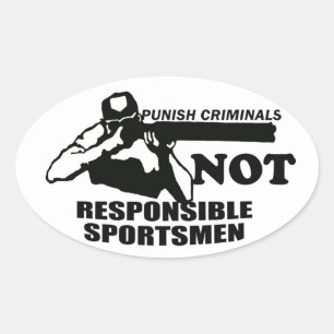 Adesivo Oval Criminosos punidos que não são desportistas respon
