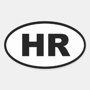 Adesivo Oval Croácia - HR - Europeu