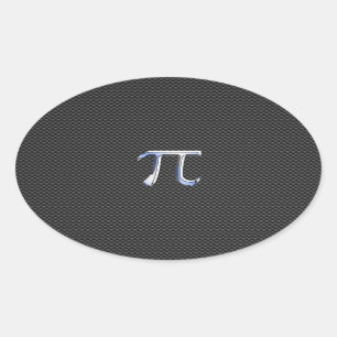 Adesivo Oval Cromo como o símbolo do Pi no impressão da fibra