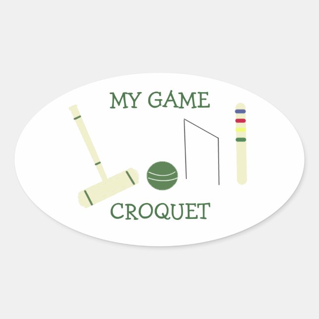 Adesivo Oval Croquet My Game (Frente)