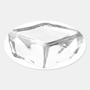 Adesivo Oval Cubo de gelo