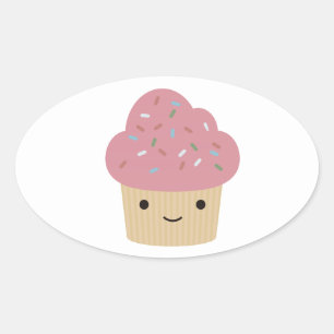 Adesivo Oval cupcake bonito