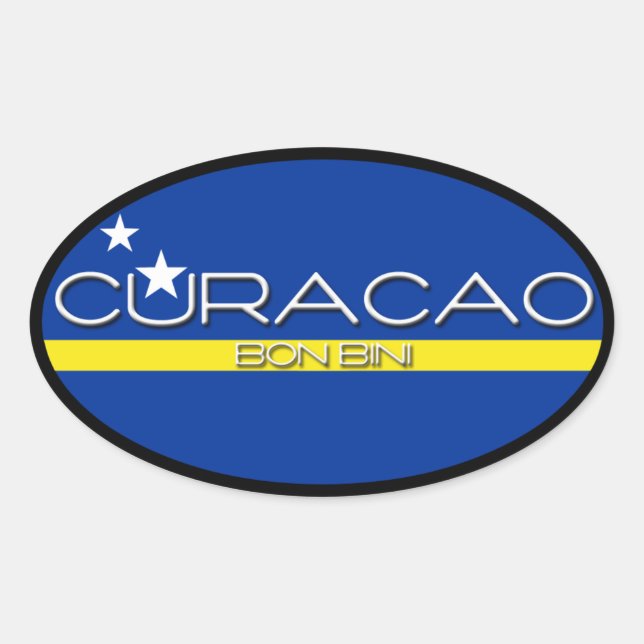 Adesivo Oval Curacao - Bon Bini (Frente)