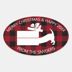 Adesivo Oval Curioso Dachshund em Presente