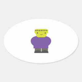 Adesivo Oval Cutie Frankenstein Monster