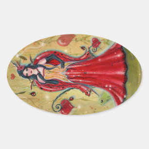 Adesivo Oval Damybug Fairy Heart Fada de namorados por Renee