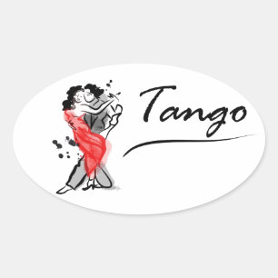 Adesivo Oval Dançar Tango