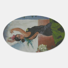 Adesivo Oval dançarina espanhola