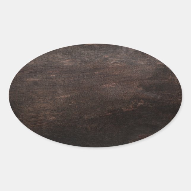 Adesivo Oval Dark Wooden Background (Frente)