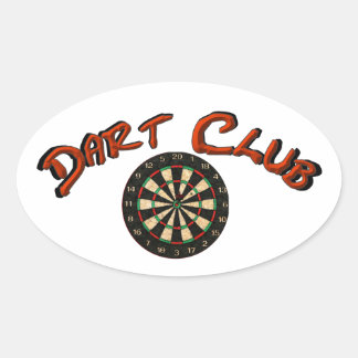 Adesivo Oval Dart Club Logo Oval Sticker White