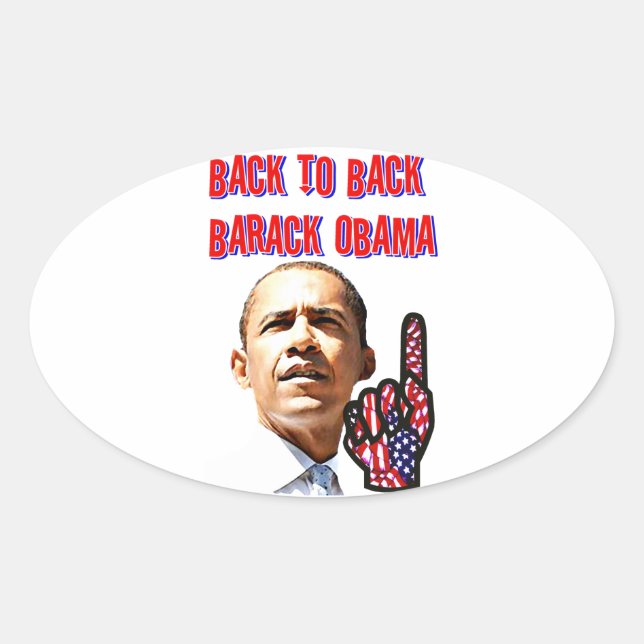 Adesivo Oval De Volta Para Trás, Presidente Barack Obama_ (Frente)
