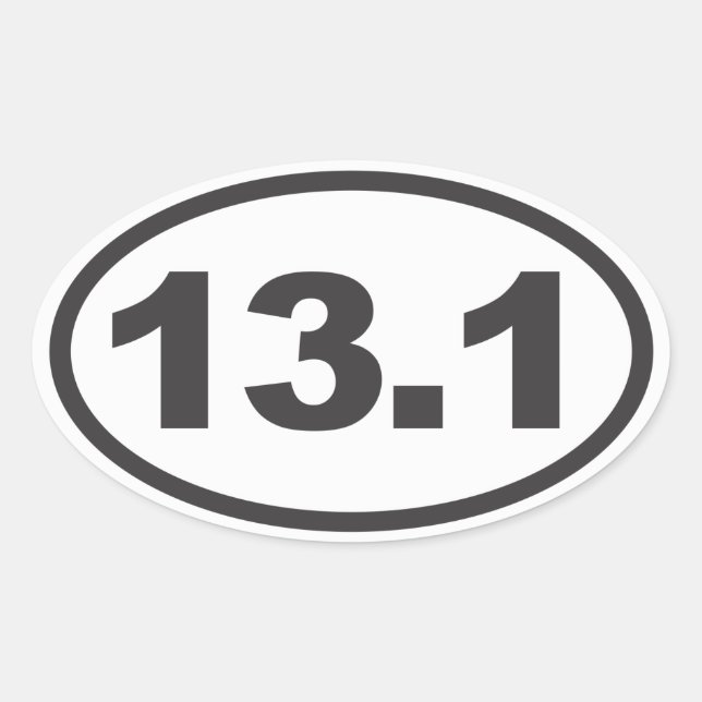 Adesivo Oval Decal de Oval de Meia Maratona (Frente)