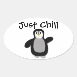 Adesivo Oval Decal do Penguin Sticker