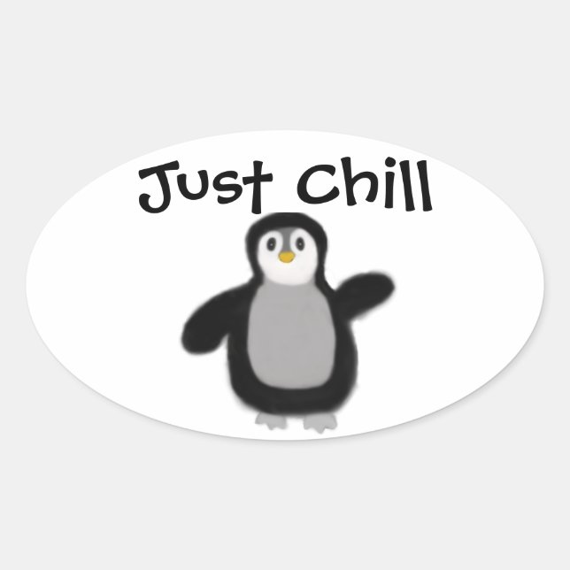 Adesivo Oval Decal do Penguin Sticker (Frente)