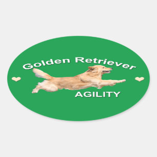 Adesivo Oval Decalque da agilidade do golden retriever