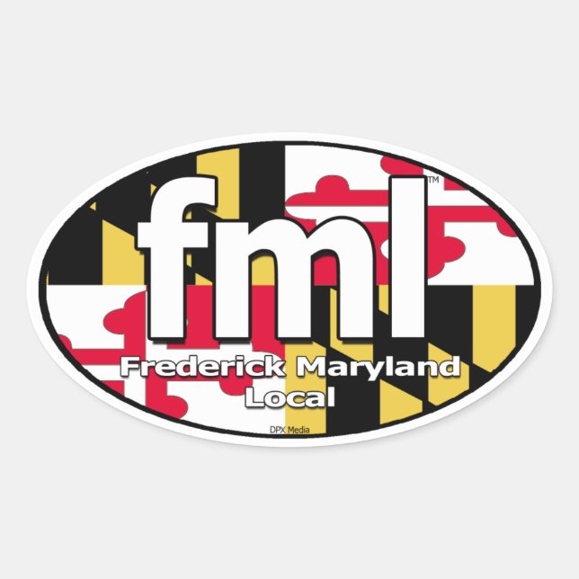Adesivo Oval Decalque da bandeira de FML Maryland (Frente)
