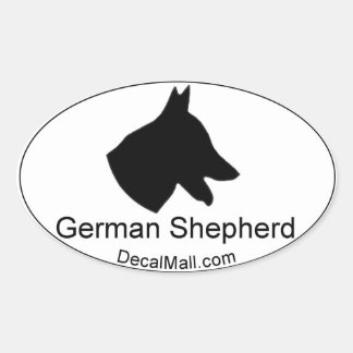 Adesivo Oval Decodificação da janela Silhouette do german sheph