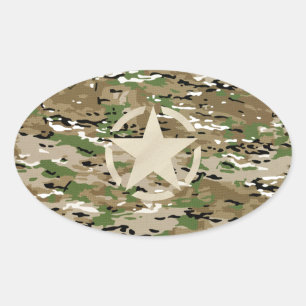 Adesivo Oval Decoração da Camuflagem de Estêncil Estelar