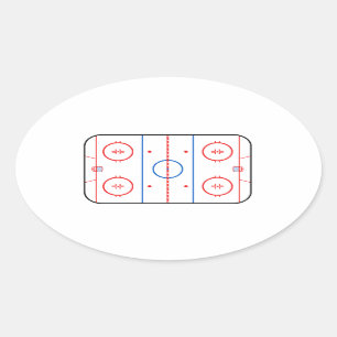 Adesivo Oval Decoração do jogo de hóquei do diagrama da pist