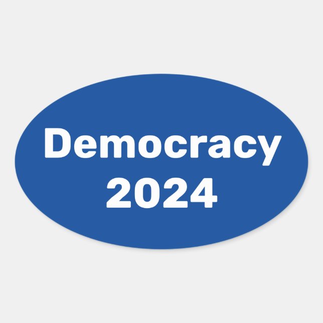 Adesivo Oval Democracia 2024 Eleição Presidencial (Frente)