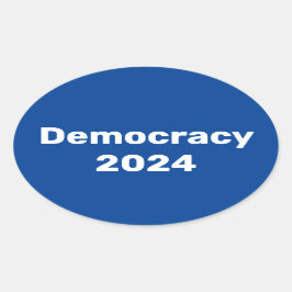 Adesivo Oval Democracia 2024 Eleição Presidencial