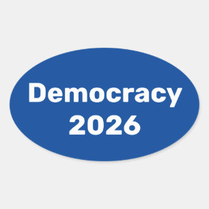 Adesivo Oval Democracia 2026 Eleições de Médio Prazo