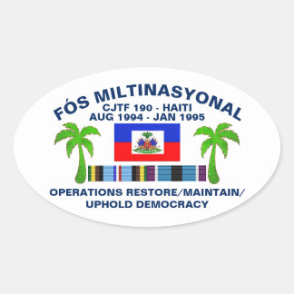 Adesivo Oval Democracia Escura - Branco