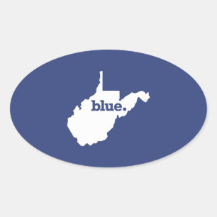 Adesivo Oval Democrata da Virgínia Ocidental