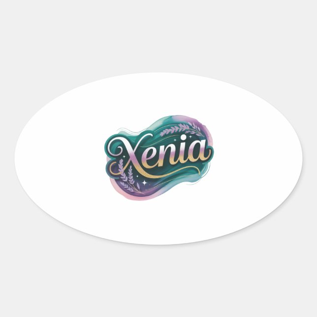Adesivo Oval Denominação Xenia (Frente)