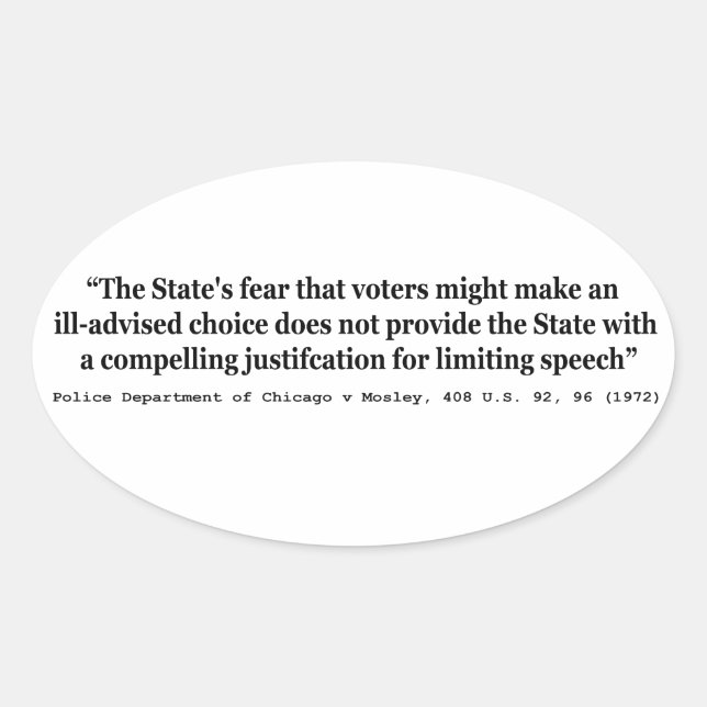 Adesivo Oval Departamento de Polícia de Chicago contra Mosley 4 (Frente)