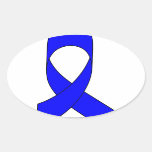 Adesivo Oval Desenho da Faixa Azul