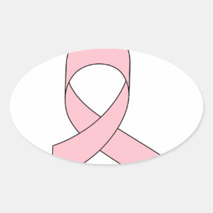 Adesivo Oval Desenho da Fita Rosa