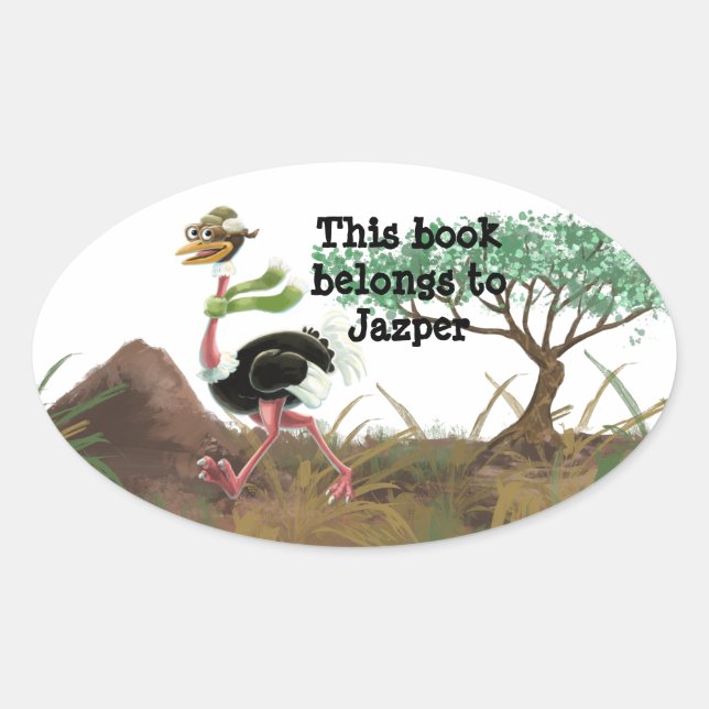 Adesivo Oval Desert Ostrich Runner (Frente)