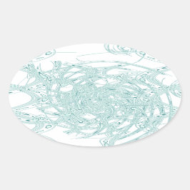 Adesivo Oval Design claro verde branco