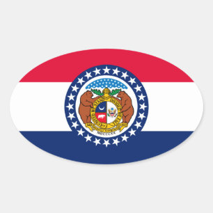 Adesivo Oval Design da bandeira do estado de Missouri