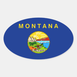 Adesivo Oval Design da bandeira do estado de Montana